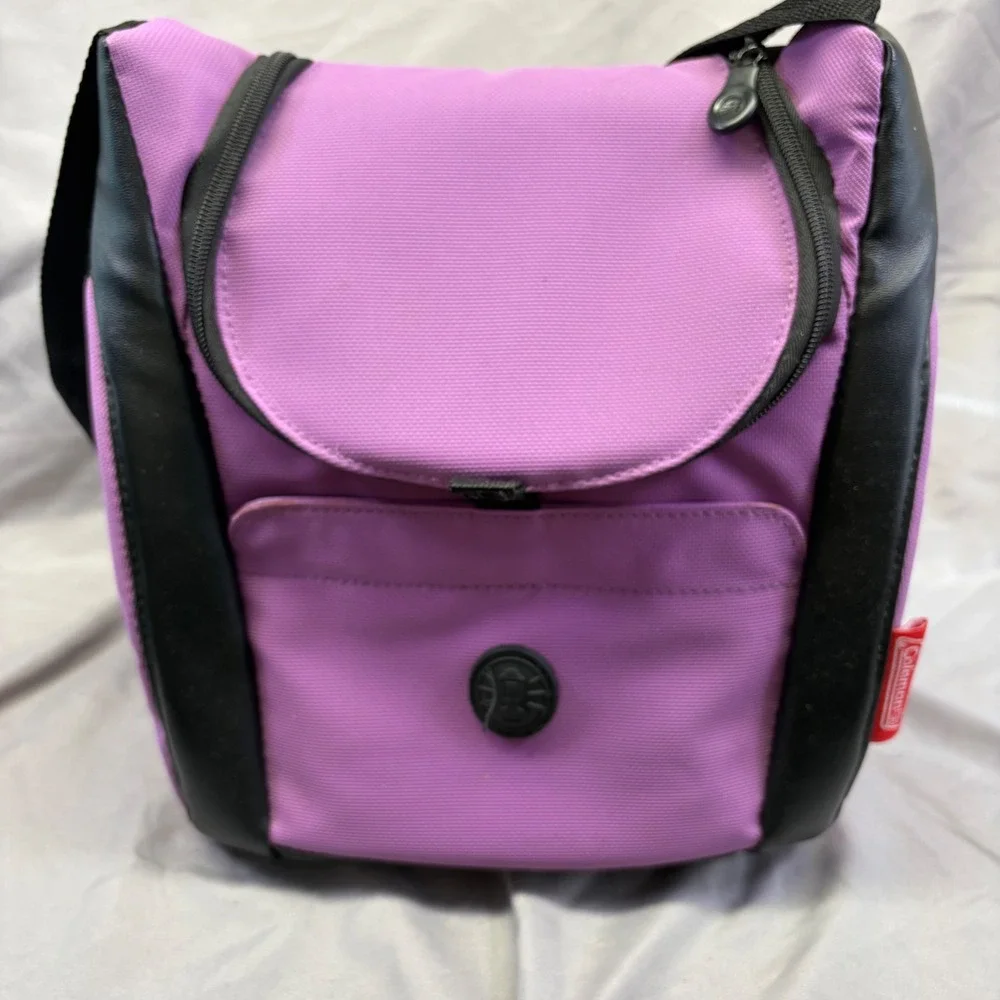 Coleman Insulated Soft Cooler Bag Purple Black Shoulder Strap Lunch Tote 7812